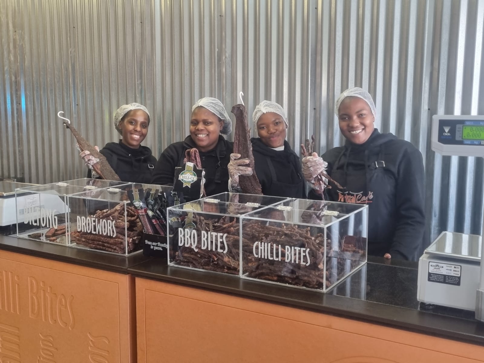 Staff at the biltong counter, Biltong Padstal