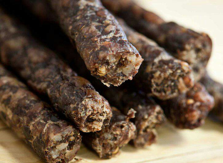 Artisan droëwors closeup